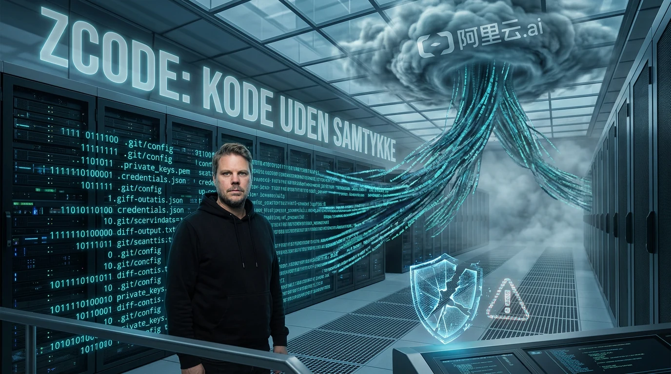 Jan Sverre vurderer ZCode-opplasting av privat kode og Git-historikk uten tydelig samtykke