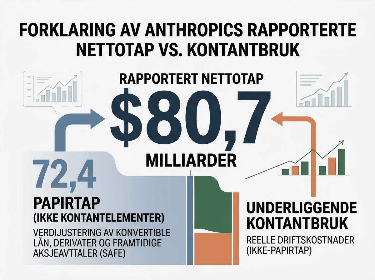 Anthropics nettotap delt mellom verdijusteringer og øvrige kostnader i 2026