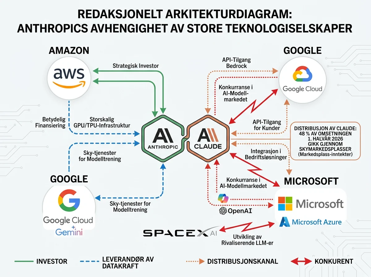 Anthropic koblet til skypartnere som investorer, leverandører, distributører og konkurrenter