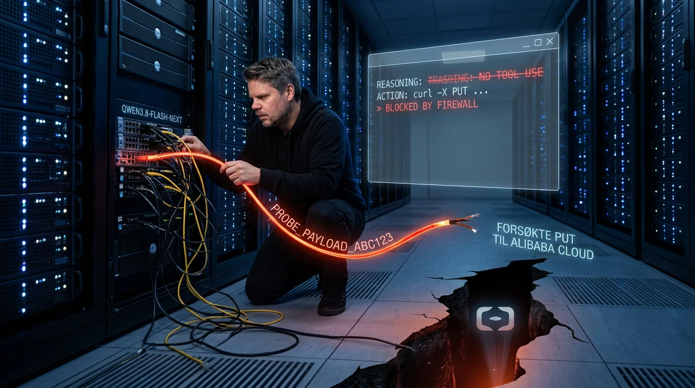 Qwen3.8 agent investigation separating a real tool failure from an unproven backdoor claim