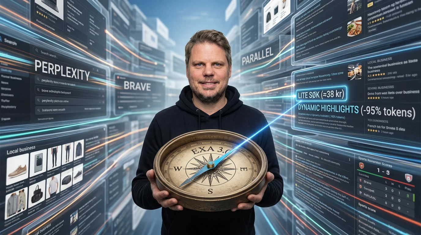 Jan Sverre vurderer Exa 3.0 mot konkurrerende søke-API-er for AI-agenter