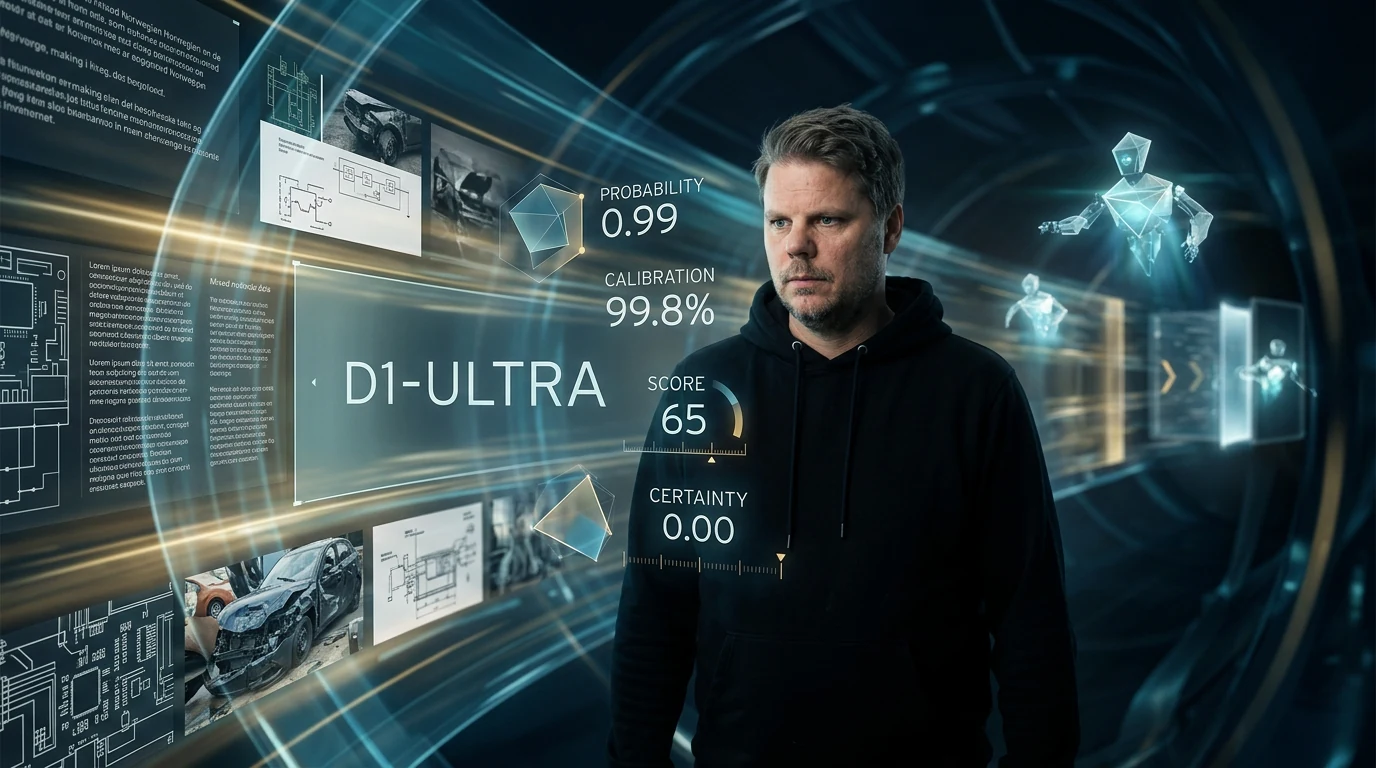 Jan Sverre viser d1-ultra som beslutningslag for multimodale AI-agenter med sannsynligheter