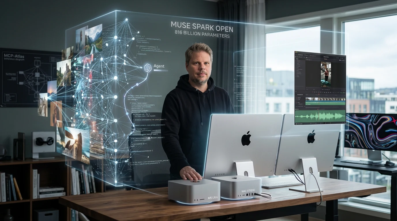 Jan Sverre foran Metas lokale Muse Spark Open på to Mac Studio-maskiner