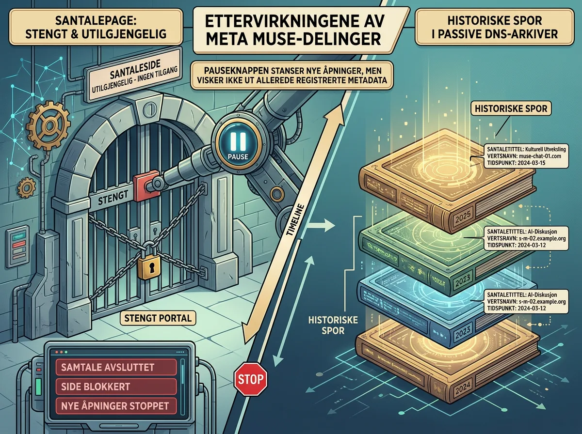 Stengte Muse-sider etterlater samtaletitler og vertsnavn i den historiske DNS-loggen