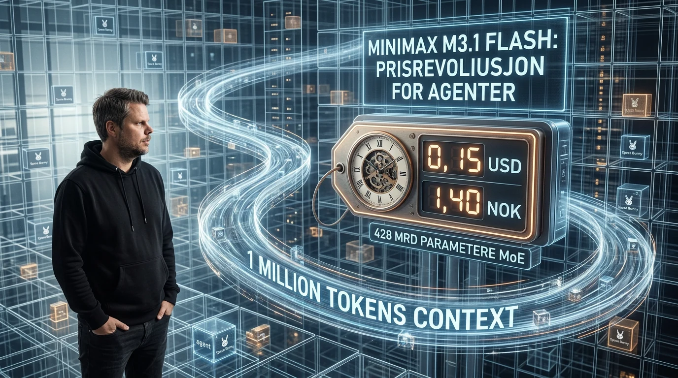 Jan Sverre illustrerer MiniMax M3.1 Flash og lave priser for AI-agenter