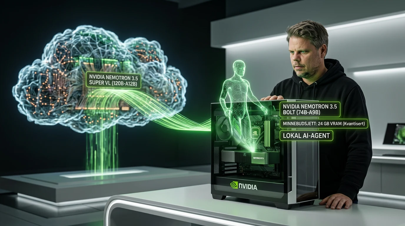 Jan Sverre med Nvidia Nemotron 3.5 fra datasenter til lokal PC