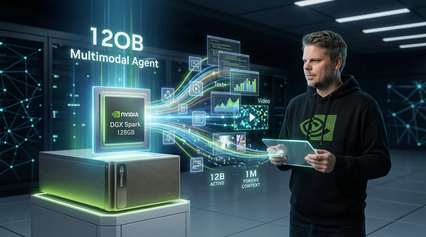Jan Sverre med visuell fremstilling av Nemotron 3.5 Super VL på DGX Spark