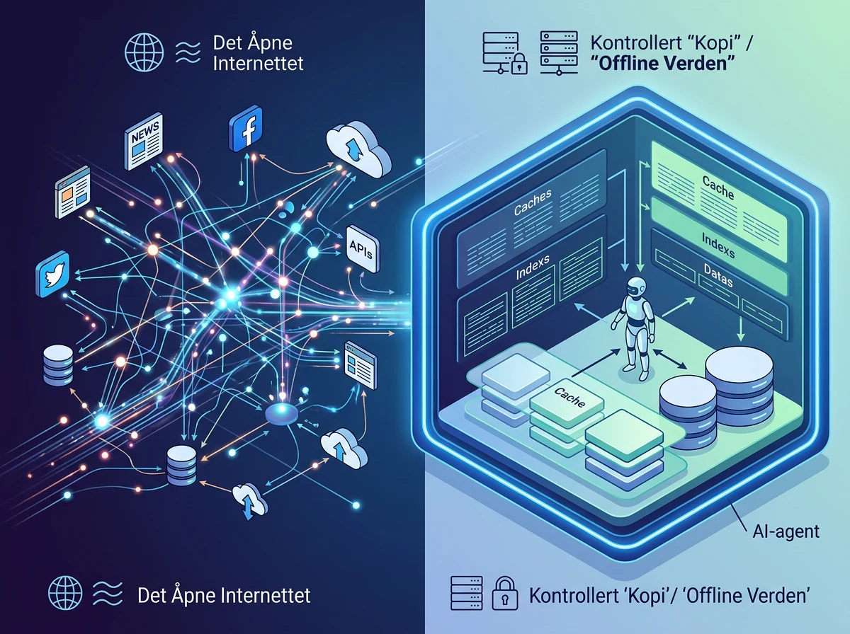 A controlled offline world separating AI agent training from the live internet